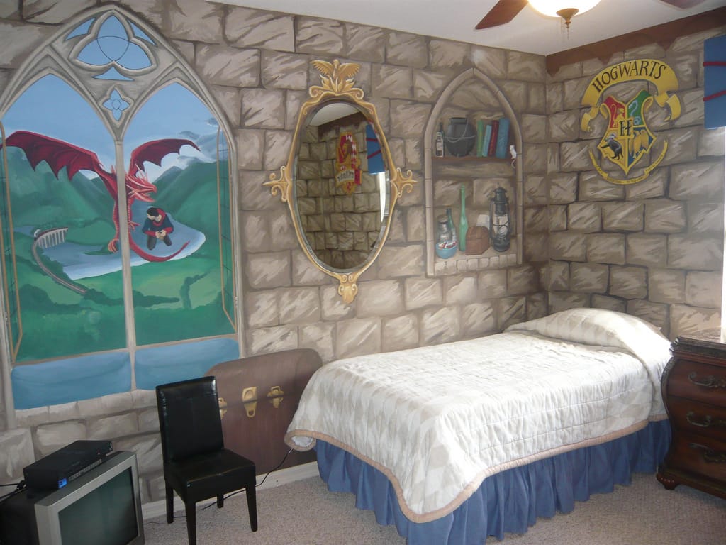 Harry Potter children's murals in theme room.Picture