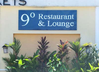 Hand painted restaurant sign in Bocas del Toro.