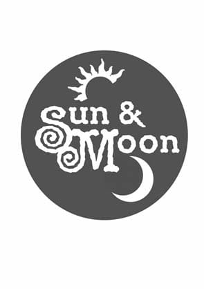 Simple eye-catching logo design with sun and moon.